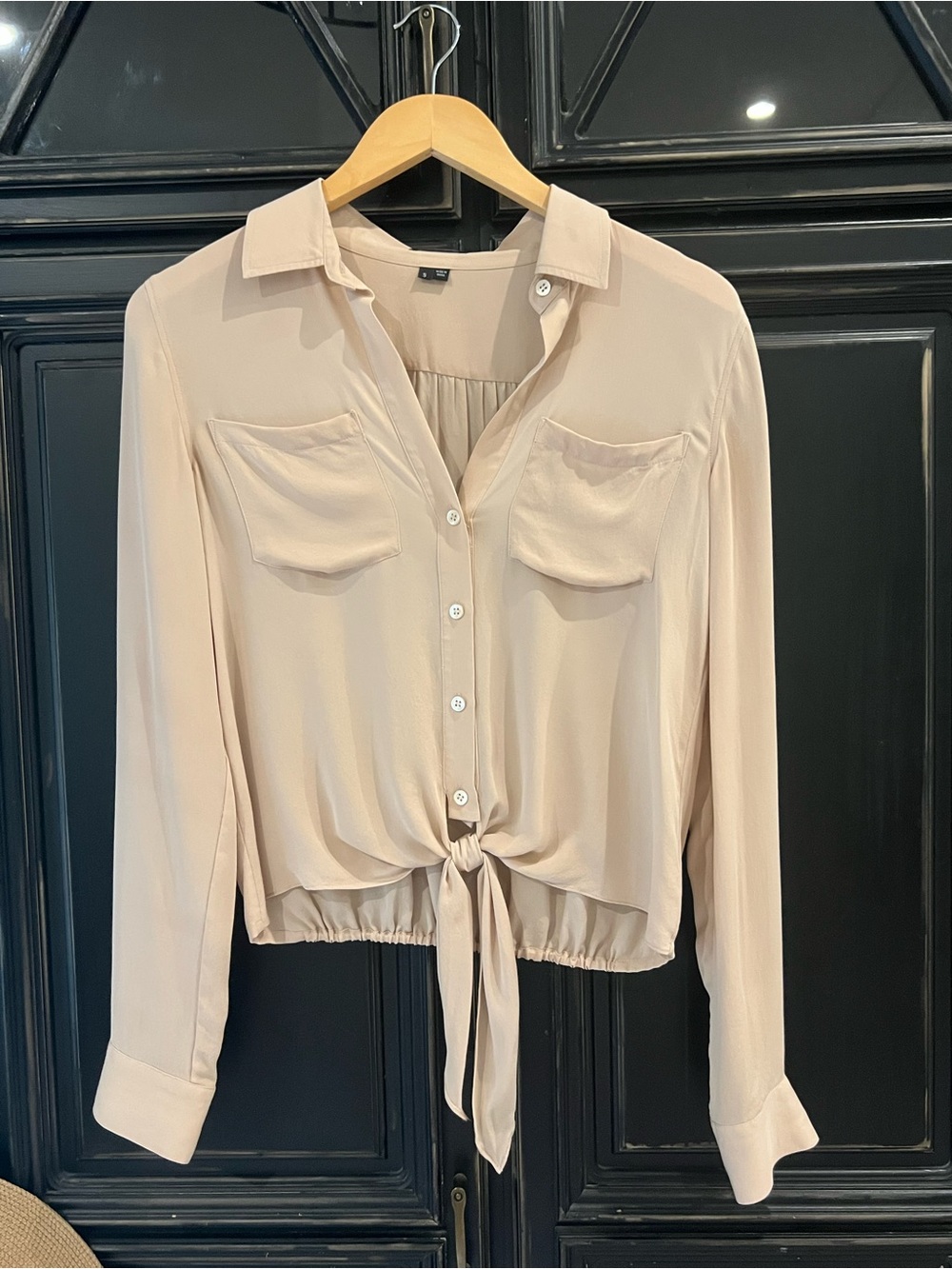 Theory Blush Tie-Front Blouse